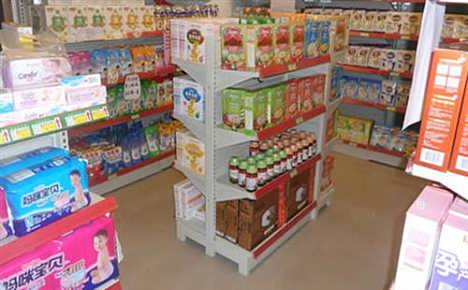 霸州胜利金属制品厂 专业打造单面背网超市货架与商场触摸屏一体化解决方案